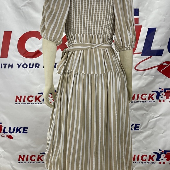 Waist defined stripe tie belt midi wrap dress by Old Navy. - Picture 7 of 12